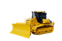 Yellow bulldozer earthmoving machine